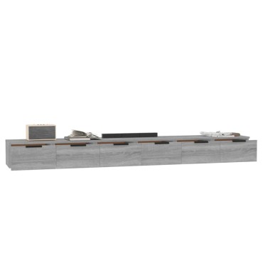 vidaXL Ντουλάπια Τοίχου 2 τεμ. Γκρι Sonoma 102x30x20cm Επ. Ξύλο