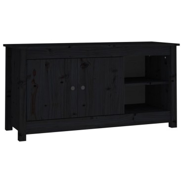 vidaXL Έπιπλο Τηλεόρασης Μαύρο 103x36,5x52cm από Μασίφ Ξύλο Πεύκου