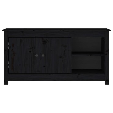 vidaXL Έπιπλο Τηλεόρασης Μαύρο 103x36,5x52cm από Μασίφ Ξύλο Πεύκου