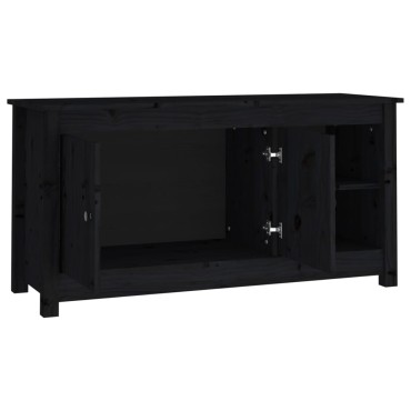 vidaXL Έπιπλο Τηλεόρασης Μαύρο 103x36,5x52cm από Μασίφ Ξύλο Πεύκου
