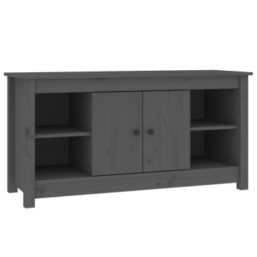 vidaXL Έπιπλο Τηλεόρασης Γκρι 103x36,5x52cm από Μασίφ Ξύλο Πεύκου