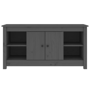 vidaXL Έπιπλο Τηλεόρασης Γκρι 103x36,5x52cm από Μασίφ Ξύλο Πεύκου