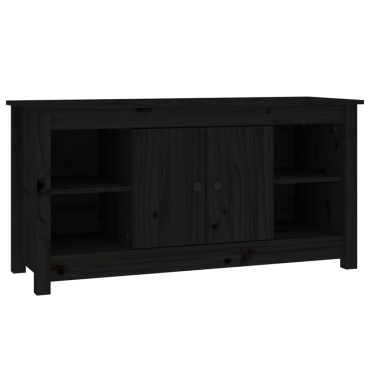 vidaXL Έπιπλο Τηλεόρασης Μαύρο 103x36,5x52cm από Μασίφ Ξύλο Πεύκου