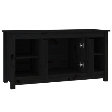 vidaXL Έπιπλο Τηλεόρασης Μαύρο 103x36,5x52cm από Μασίφ Ξύλο Πεύκου