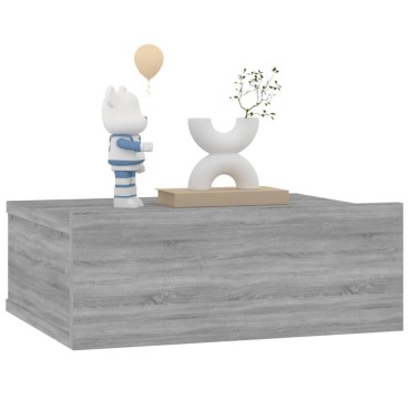 vidaXL Κομοδίνο Κρεμαστό Γκρι Sonoma 40x30x15cm Επεξεργασμένο Ξύλο 1 τεμ.