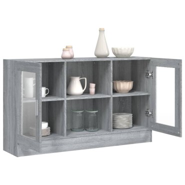 vidaXL Βιτρίνα Γκρι Sonoma 120x30,5x70cm από Επεξεργασμένο Ξύλο 1 τεμ.