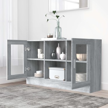 vidaXL Βιτρίνα Γκρι Sonoma 120x30,5x70cm από Επεξεργασμένο Ξύλο 1 τεμ.