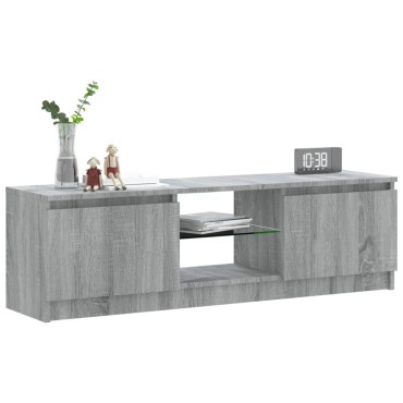 vidaXL Έπιπλο Τηλεόρασης με LED Γκρι Sonoma 120x30x35,5 εκ.