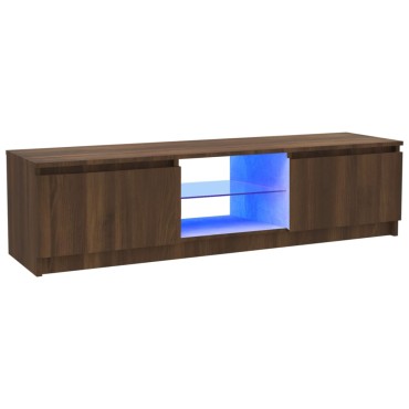vidaXL Έπιπλο Τηλεόρασης με LED Καφέ Δρυς 120x30x36cm