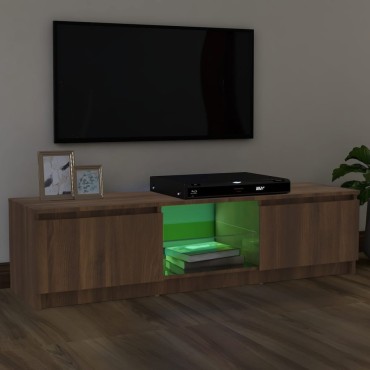 vidaXL Έπιπλο Τηλεόρασης με LED Καφέ Δρυς 120x30x36cm