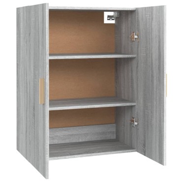 vidaXL Ντουλάπι Τοίχου Κρεμαστό Γκρι sonoma 69,5x34x90cm 1 τεμ.