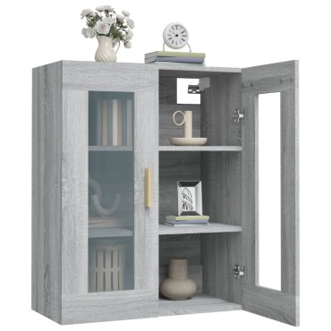 vidaXL Ντουλάπι Τοίχου Κρεμαστό Γκρι sonoma 69,5x34x90cm 1 τεμ.