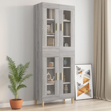 vidaXL Ντουλάπι Τοίχου Κρεμαστό Γκρι sonoma 69,5x34x90cm 1 τεμ.
