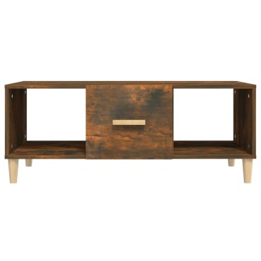 vidaXL Τραπεζάκι Σαλονιού Καπνιστή Δρυς102x50x40cm Επεξεργασμ.Ξύλο 1 τεμ.