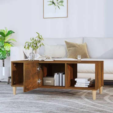vidaXL Τραπεζάκι Σαλονιού Καπνιστή Δρυς102x50x40cm Επεξεργασμ.Ξύλο 1 τεμ.