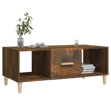 vidaXL Τραπεζάκι Σαλονιού Καπνιστή Δρυς102x50x40cm Επεξεργασμ.Ξύλο 1 τεμ.