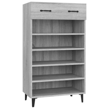 vidaXL Παπουτσοθήκη Γκρι Sonoma 60x35x105cm από Επεξεργασμένο Ξύλο