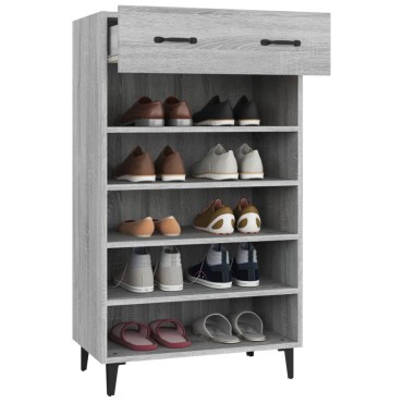 vidaXL Παπουτσοθήκη Γκρι Sonoma 60x35x105cm από Επεξεργασμένο Ξύλο