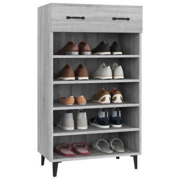 vidaXL Παπουτσοθήκη Γκρι Sonoma 60x35x105cm από Επεξεργασμένο Ξύλο