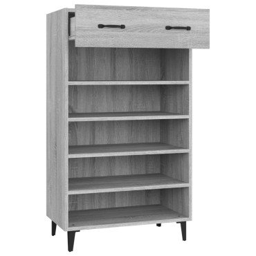 vidaXL Παπουτσοθήκη Γκρι Sonoma 60x35x105cm από Επεξεργασμένο Ξύλο
