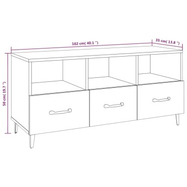 vidaXL Έπιπλο Τηλεόρασης Καπνιστή Δρυς 102x35x50cm Επεξ. Ξύλο