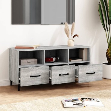 vidaXL Έπιπλο Τηλεόρασης Γκρι Sonoma 102x35x50cm από Επεξεργ. Ξύλο