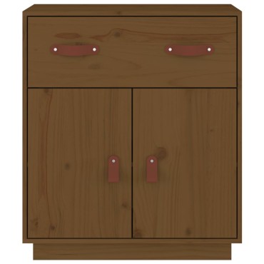 vidaXL Ντουλάπι Καφέ Μελί 65,5x40x75cm από Μασίφ Ξύλο Πεύκου 1 τεμ.