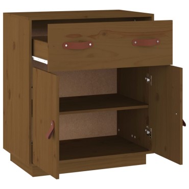 vidaXL Ντουλάπι Καφέ Μελί 65,5x40x75cm από Μασίφ Ξύλο Πεύκου 1 τεμ.