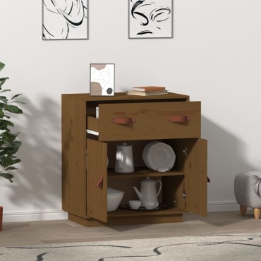 vidaXL Ντουλάπι Καφέ Μελί 65,5x40x75cm από Μασίφ Ξύλο Πεύκου 1 τεμ.