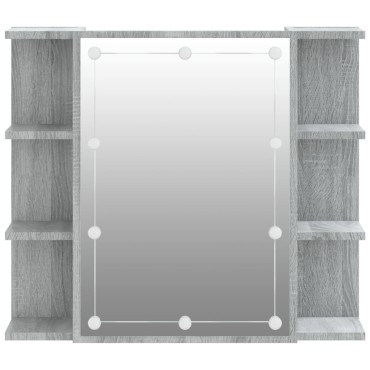 vidaXL Έπιπλο Καθρέπτη με LED Γκρι Sonoma 70x16,5x60cm 1 τεμ.