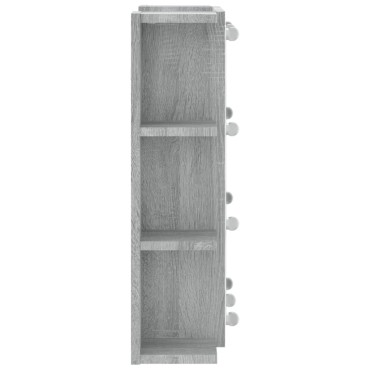vidaXL Έπιπλο Καθρέπτη με LED Γκρι Sonoma 70x16,5x60cm 1 τεμ.