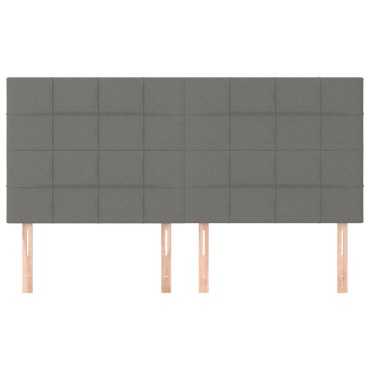 vidaXL Κεφαλάρια Κρεβατιού 4 τεμ. Σκ. Γκρι 80x5x78/88cm Υφασμάτινο