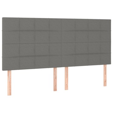 vidaXL Κεφαλάρια Κρεβατιού 4 τεμ. Σκ. Γκρι 100x5x78/88cm Υφασμάτινο