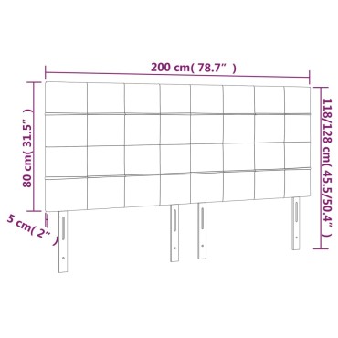 vidaXL Κεφαλάρια Κρεβατιού 4 τεμ. Σκ. Γκρι 100x5x78/88cm Υφασμάτινο