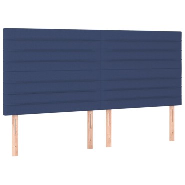 vidaXL Κεφαλάρια Κρεβατιού 4 τεμ. Μπλε 90x5x78/88cm Υφασμάτινο