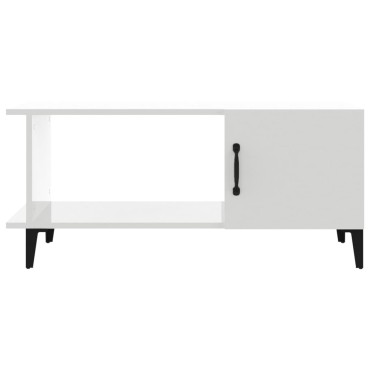 vidaXL Τραπεζάκι Σαλονιού Γυαλ. Λευκό 90x50x40cm Επεξεργ. Ξύλο 1 τεμ.