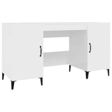 vidaXL Γραφείο Γυαλιστερό Λευκό 140x50x75cm Επεξεργασμένο Ξύλο 1 τεμ.
