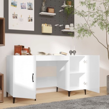vidaXL Γραφείο Γυαλιστερό Λευκό 140x50x75cm Επεξεργασμένο Ξύλο 1 τεμ.