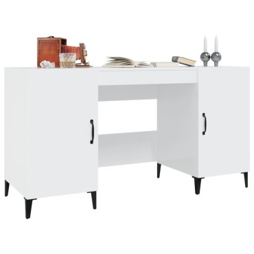 vidaXL Γραφείο Γυαλιστερό Λευκό 140x50x75cm Επεξεργασμένο Ξύλο 1 τεμ.