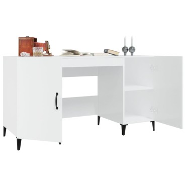 vidaXL Γραφείο Γυαλιστερό Λευκό 140x50x75cm Επεξεργασμένο Ξύλο 1 τεμ.