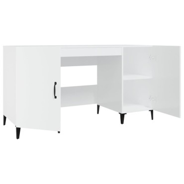 vidaXL Γραφείο Γυαλιστερό Λευκό 140x50x75cm Επεξεργασμένο Ξύλο 1 τεμ.