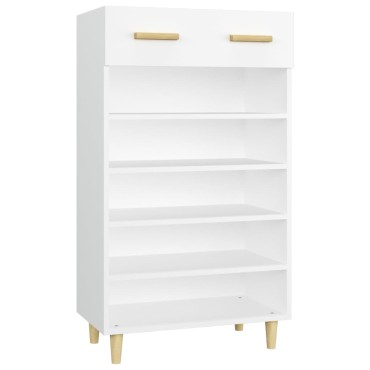 vidaXL Παπουτσοθήκη Λευκή 60x35x105cm από Επεξεργασμένο Ξύλο
