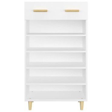 vidaXL Παπουτσοθήκη Λευκή 60x35x105cm από Επεξεργασμένο Ξύλο