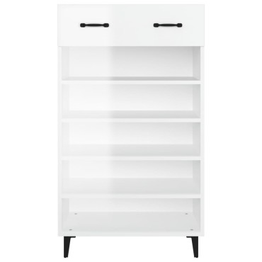 vidaXL Παπουτσοθήκη Γυαλιστερό Λευκό 60x35x105cm Επεξεργασμένο Ξύλο