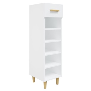 vidaXL Παπουτσοθήκη άσπρο 30x35x105cm από Επεξεργασμένο Ξύλο
