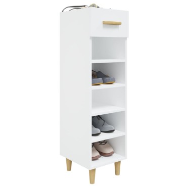 vidaXL Παπουτσοθήκη άσπρο 30x35x105cm από Επεξεργασμένο Ξύλο
