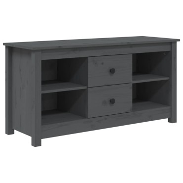 vidaXL Έπιπλο Τηλεόρασης Γκρι 103x36,5x52cm από Μασίφ Ξύλο Πεύκου