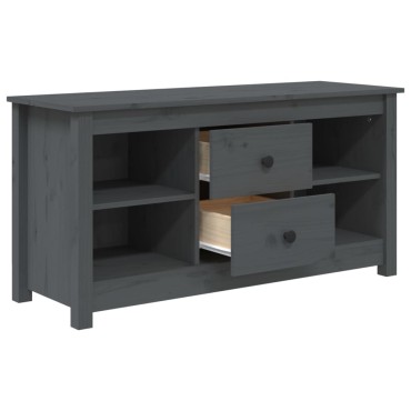 vidaXL Έπιπλο Τηλεόρασης Γκρι 103x36,5x52cm από Μασίφ Ξύλο Πεύκου