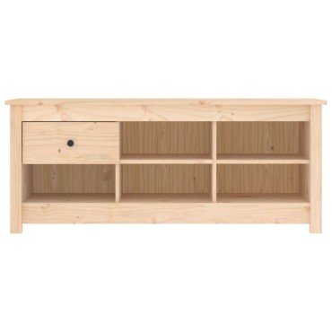 vidaXL Παπουτσοθήκη 110x38x45,5cm από Μασίφ Ξύλο Πεύκου