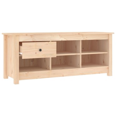 vidaXL Παπουτσοθήκη 110x38x45,5cm από Μασίφ Ξύλο Πεύκου